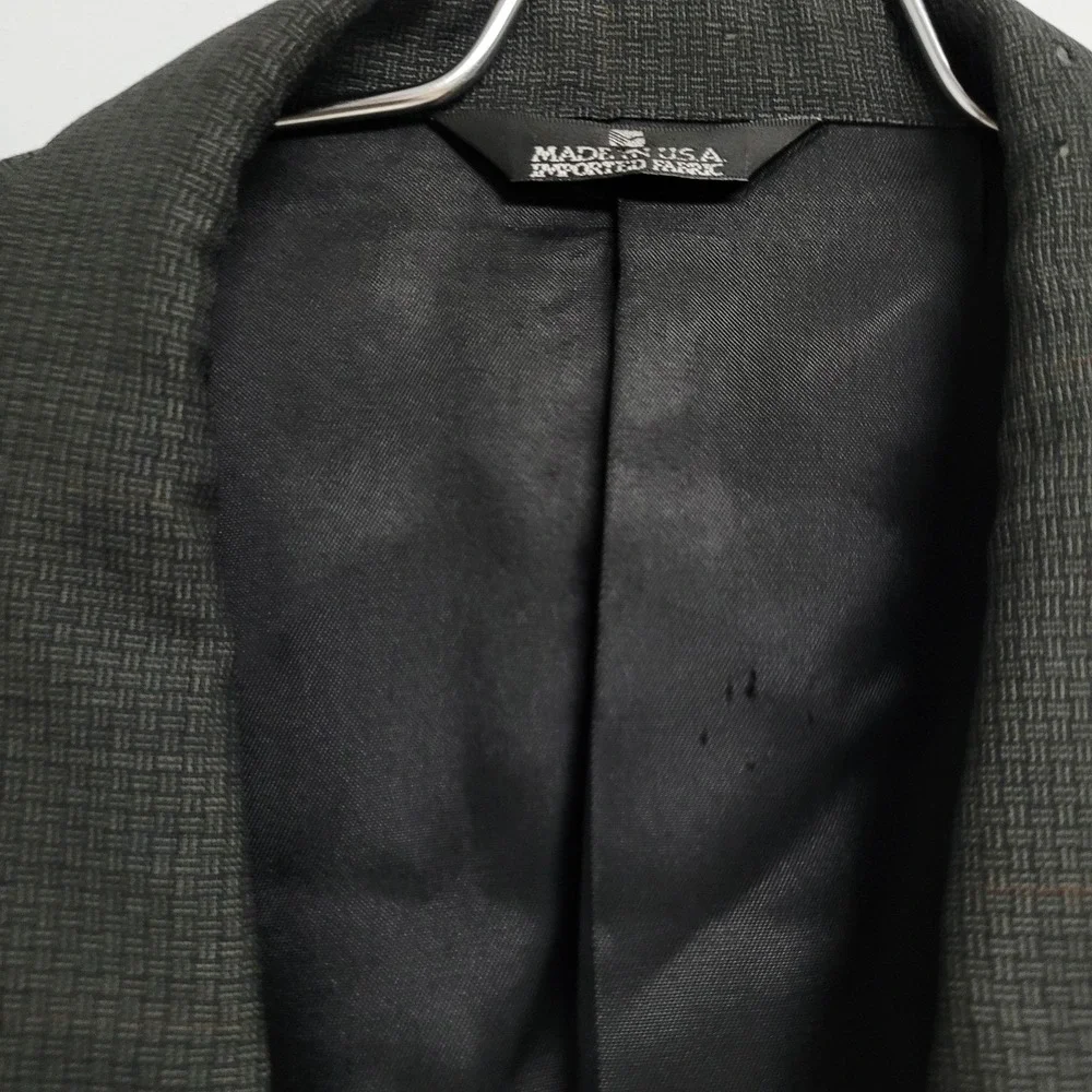 Men's double breasted blazer in black by portfolio  by Perry Ellis